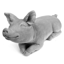 30 years factory hand carved gray stone pig statue sculpture for garden or home decoration